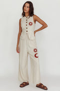 Swing Of Things Sun And Moon Wide Leg Pants Oat