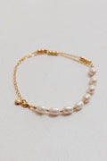 Polaris Freshwater Pearl Double Chain Bracelet Gold