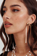 Macy Herringbone Bow Earrings Gold