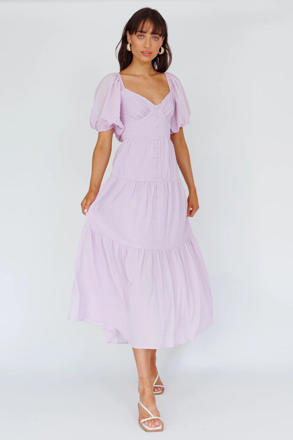 Royce Bow Back Midi Dress Lilac