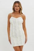 Your Era Ruched Diamante Strap Mini Dress White