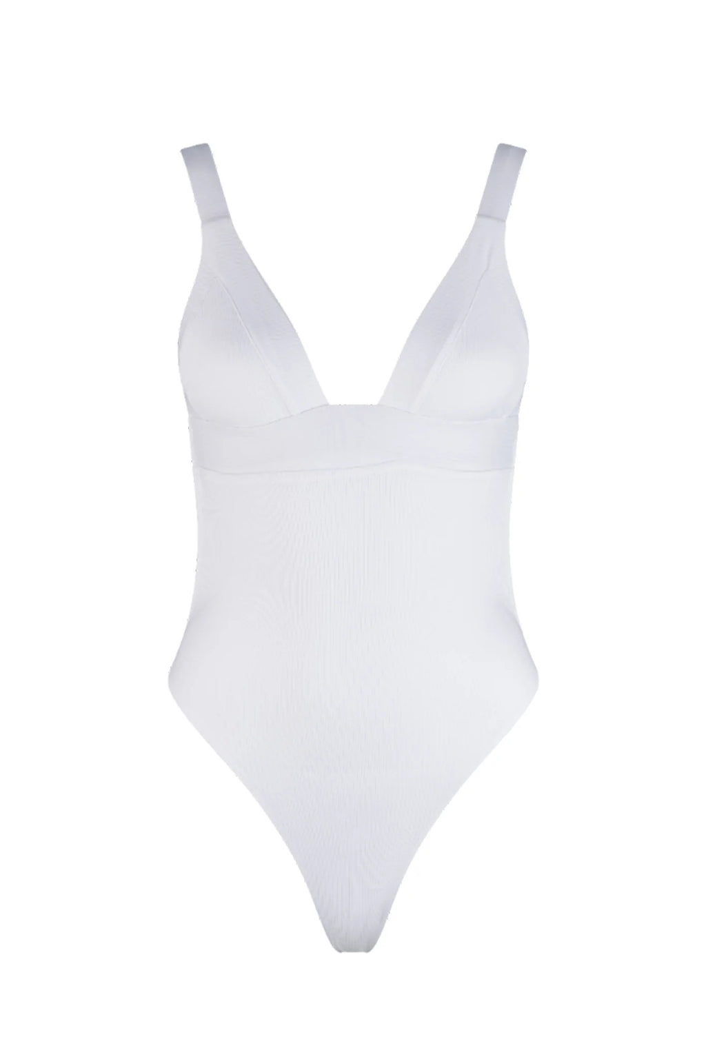 VDM The Label Olivia White Rib One-Piece Swimsuit