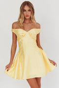 Silver Sun Off-Shoulder Mini Dress Soft Butter