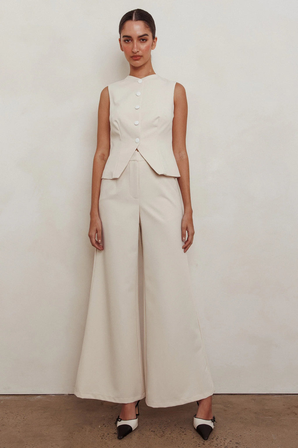 Consideration Wide Leg Pant Beige