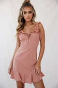Elah Frilly Mini Dress Rose