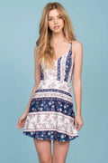 Taliyah Floral Dress Navy White