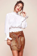 Nicole Cropped Puffy Top White