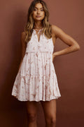 Kennedi String Tie Shift Dress Floral Pink