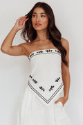 Sought After Tied Back Strapless Top Off White