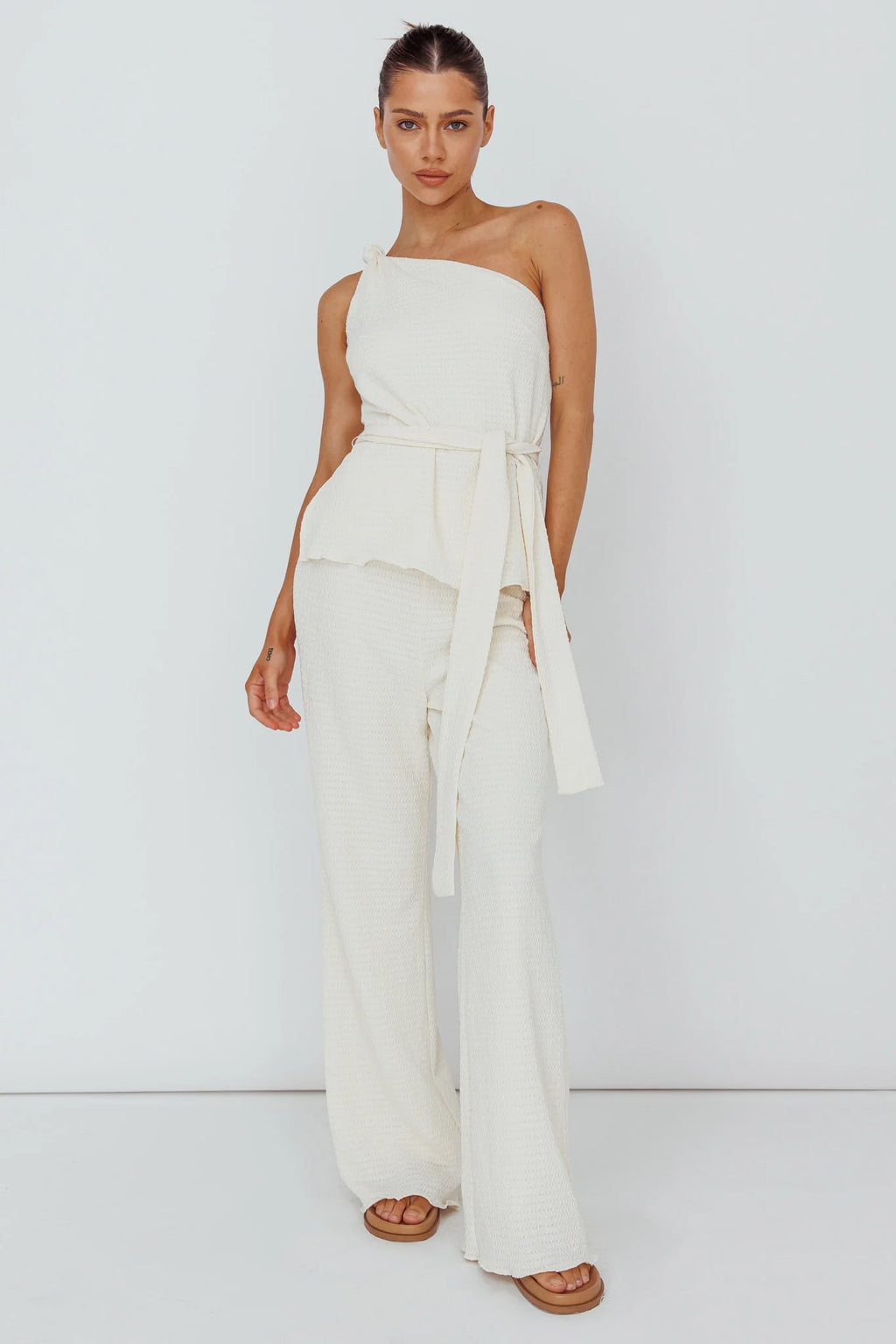 Austin City Textured Pants Cream