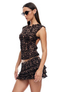 LIONESS Uno Tie Top Leopard