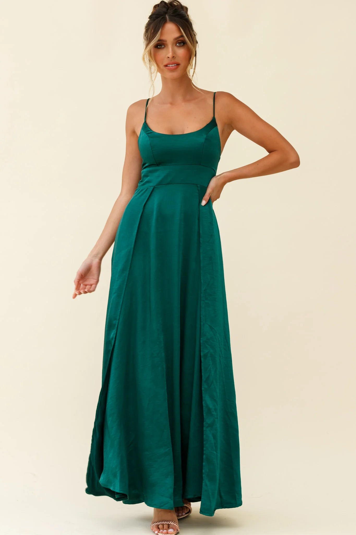 Joanne Empire Waist Maxi Dress Jade