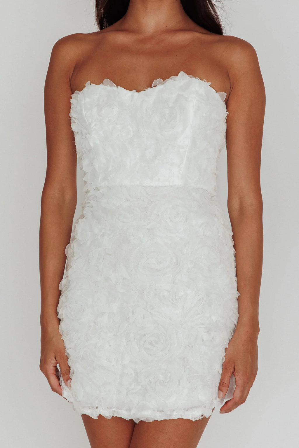 In Paris Embellished Mini Dress White