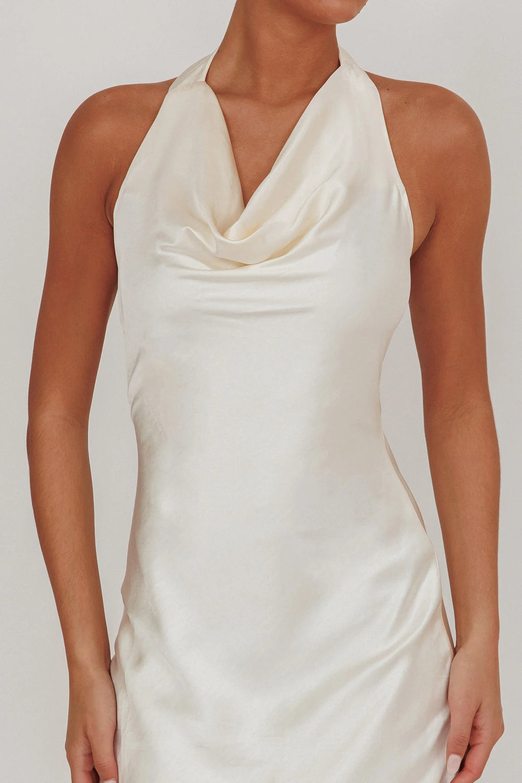 Element Halterneck Maxi Dress Champagne
