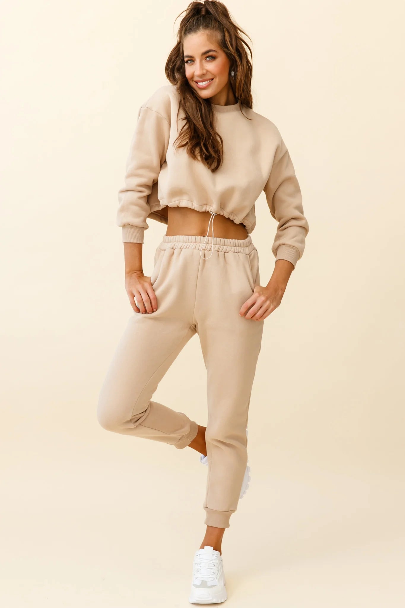 Monterey Elasticated Waist Jogger Pants Tan