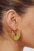 Faith Flat Circle Earrings Gold