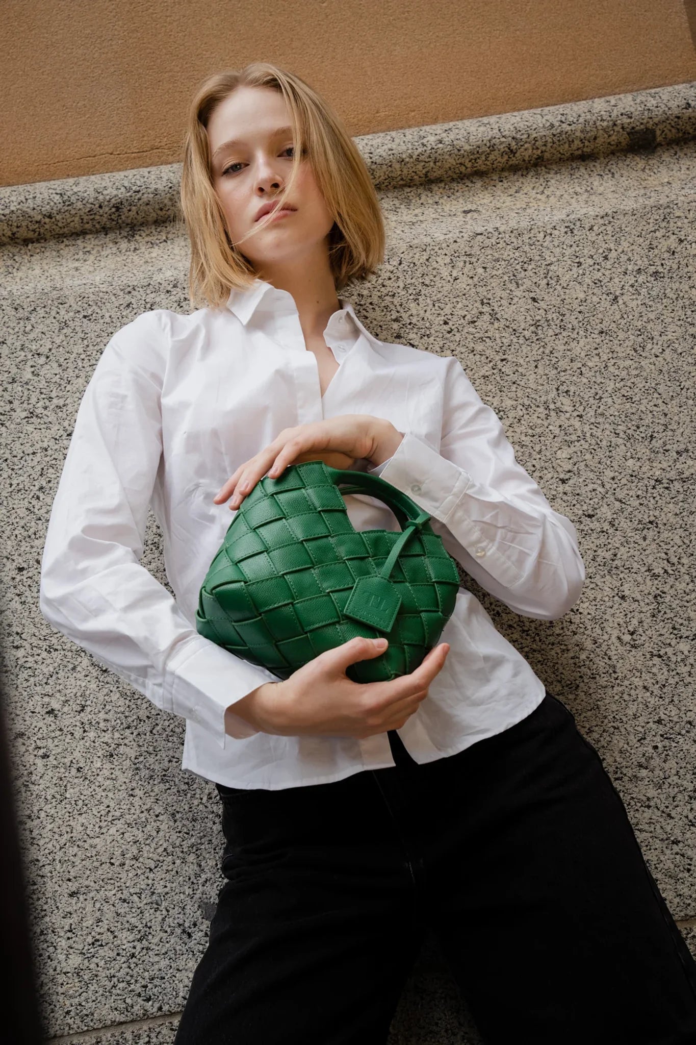 TEN TONES Clementine Woven Mini Tote Green