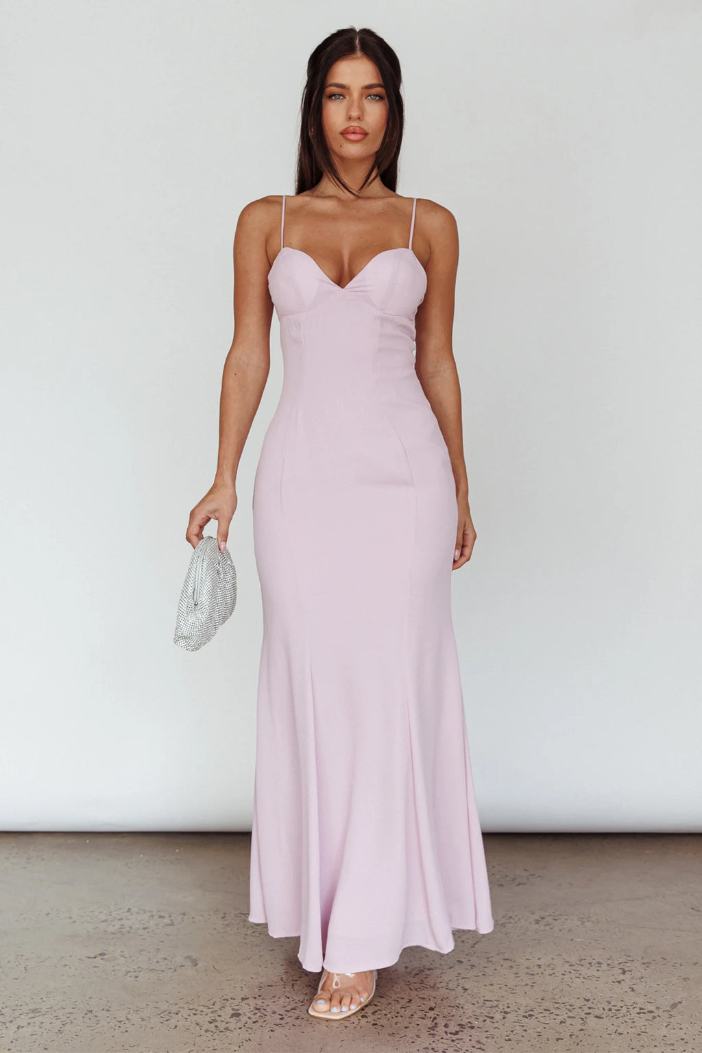 Dreaming Of Paris Bodycon Mermaid Maxi Dress Lilac