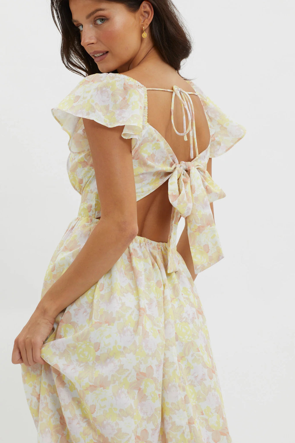 Touch The Sky Tied Back Maxi Dress Lemonade