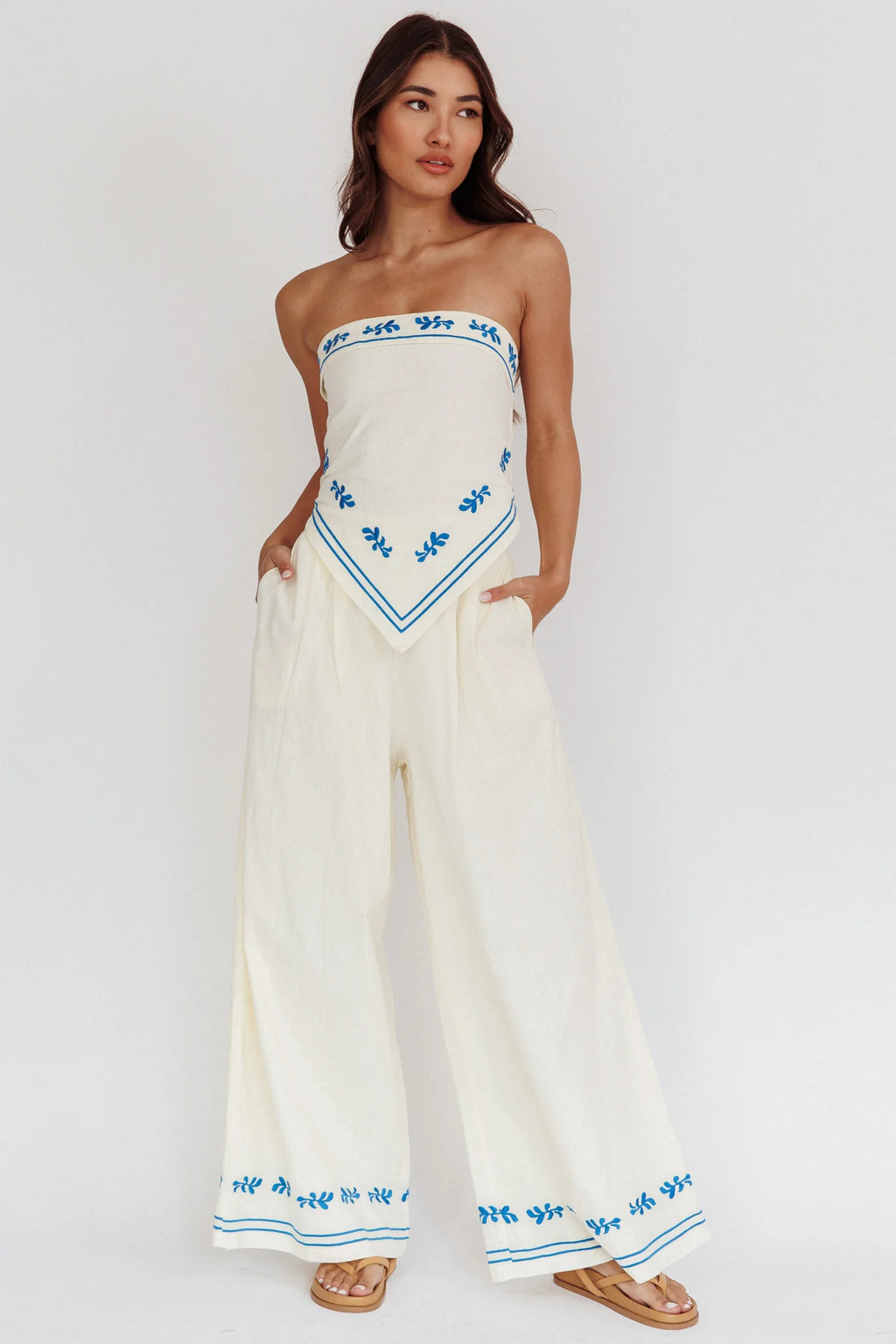 Sought After Tied Back Strapless Top Oat