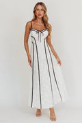 Find Your Way Lace Contrast Maxi Dress White