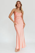 Palma Low Back Strappy Maxi Dress Peach