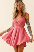 Secret Place Strappy Tie Back Party Dress Rose