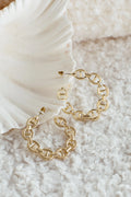 Haven Anchor Link Hoop Earrings Gold