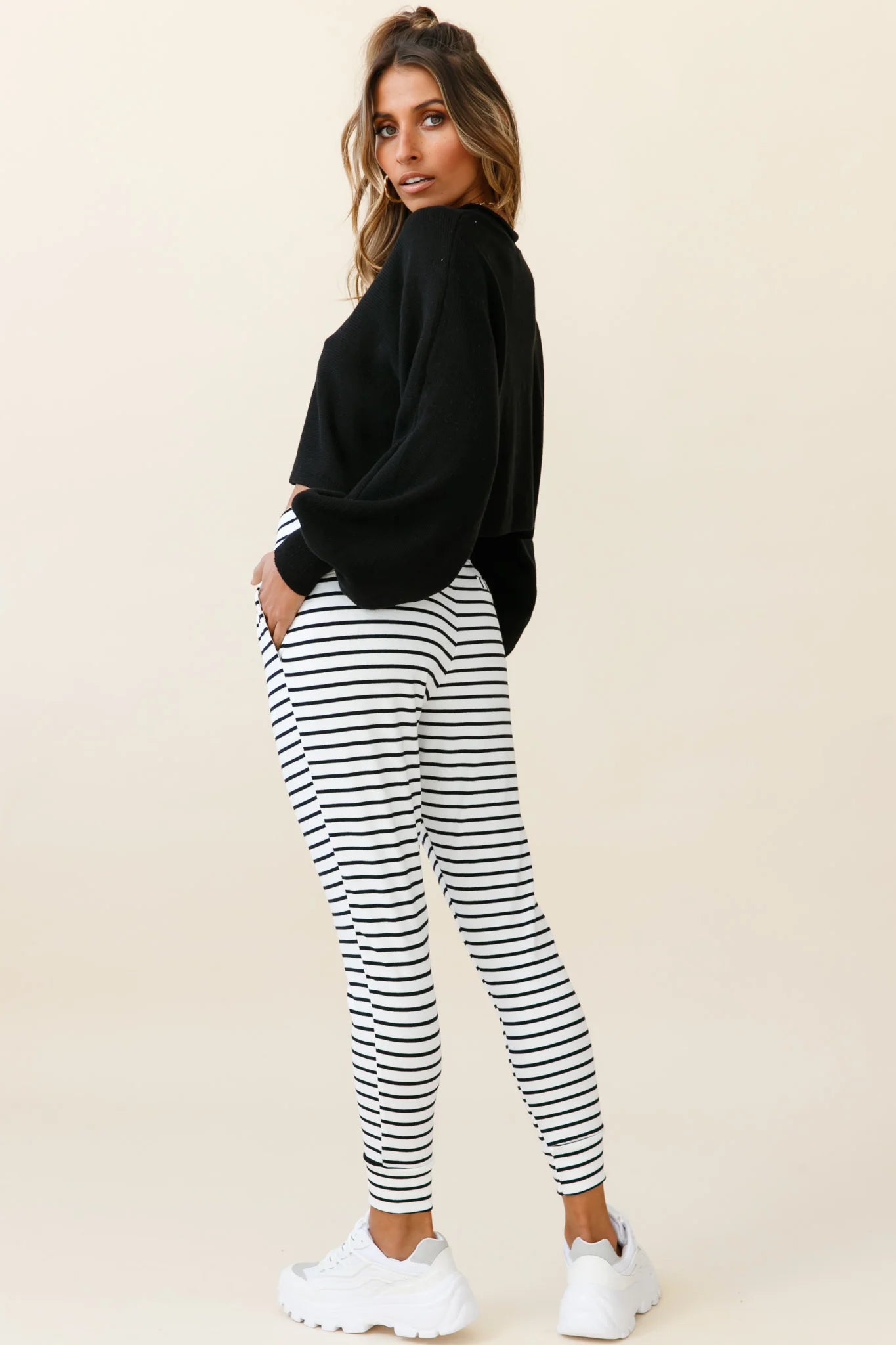 Jameson Pocket Jogger Pants Striped Black