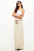 LIONESS Uma Denim Midi Ecru
