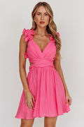 Madara Lace-Up Back Mini Dress Hot Pink