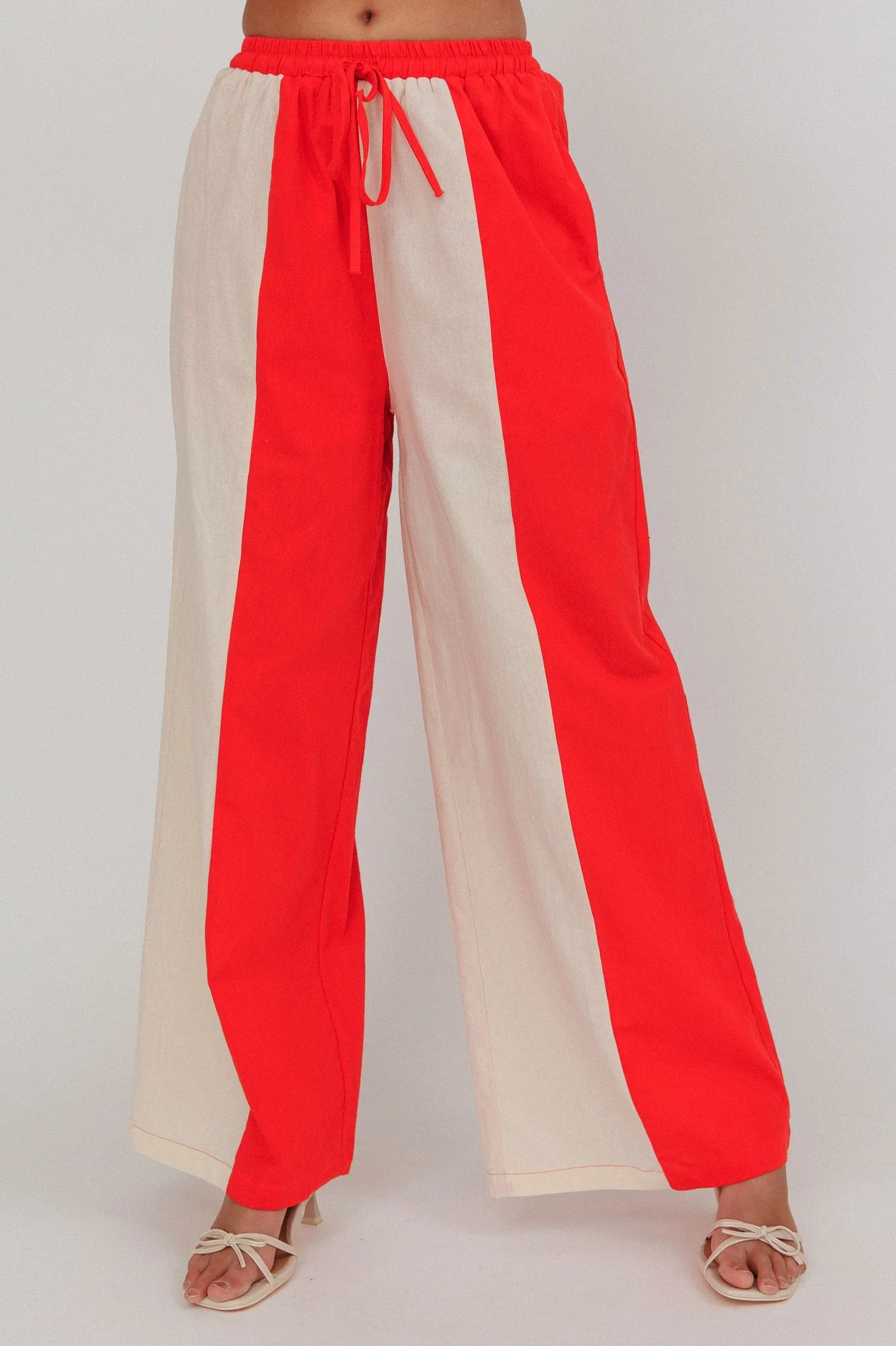 Dream Girl Contrast Wide Leg Pant Tomato Red