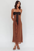 Keep Her Wild Strapless Tied Bust Dress Cedar