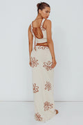 Sunland Knit Maxi Skirt Flower Oat Mocha