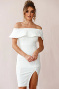 Alina Elegant Bodycon Dress White