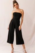 Chosen Strapless Wide Leg Jumpsuit Black