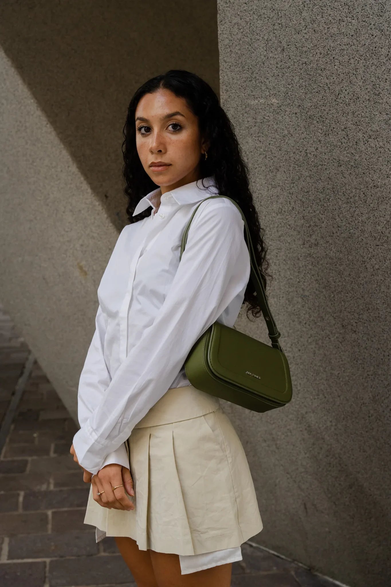 TEN TONES Bruno Baguette Bag Olive