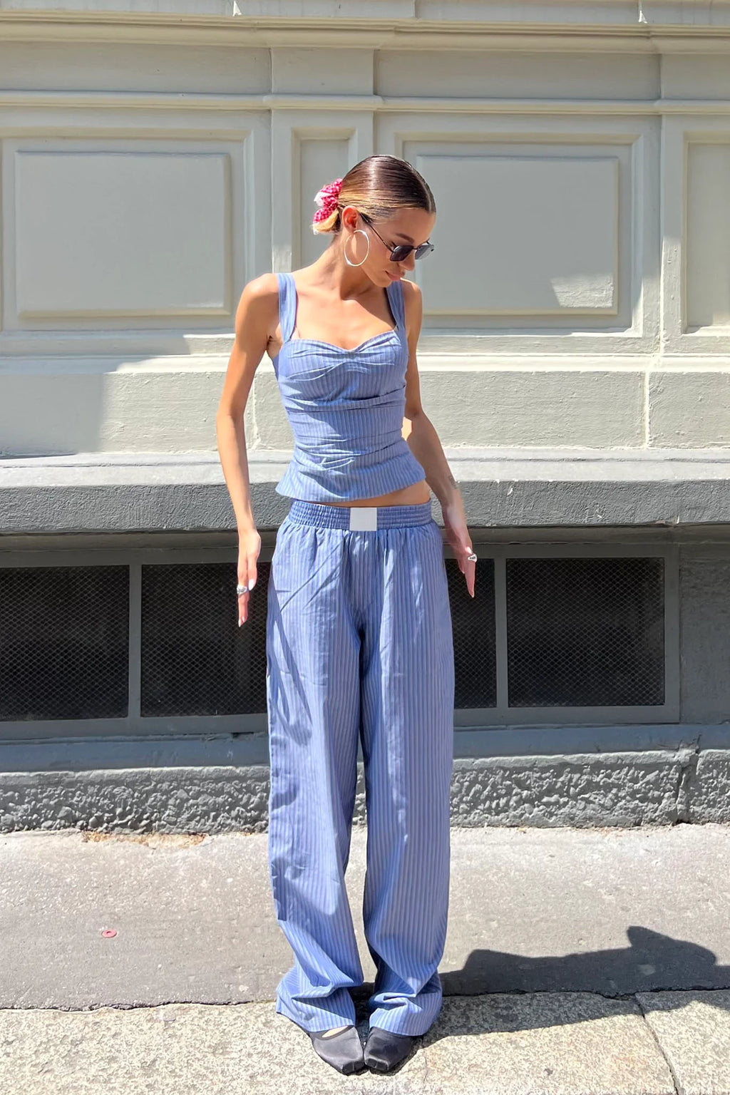 LIONESS Cobain Pant Navy Stripe