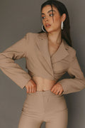Confessions Crop Tied Blazer Camel