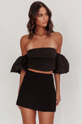 Daily Love Fitted Mini Skirt Black