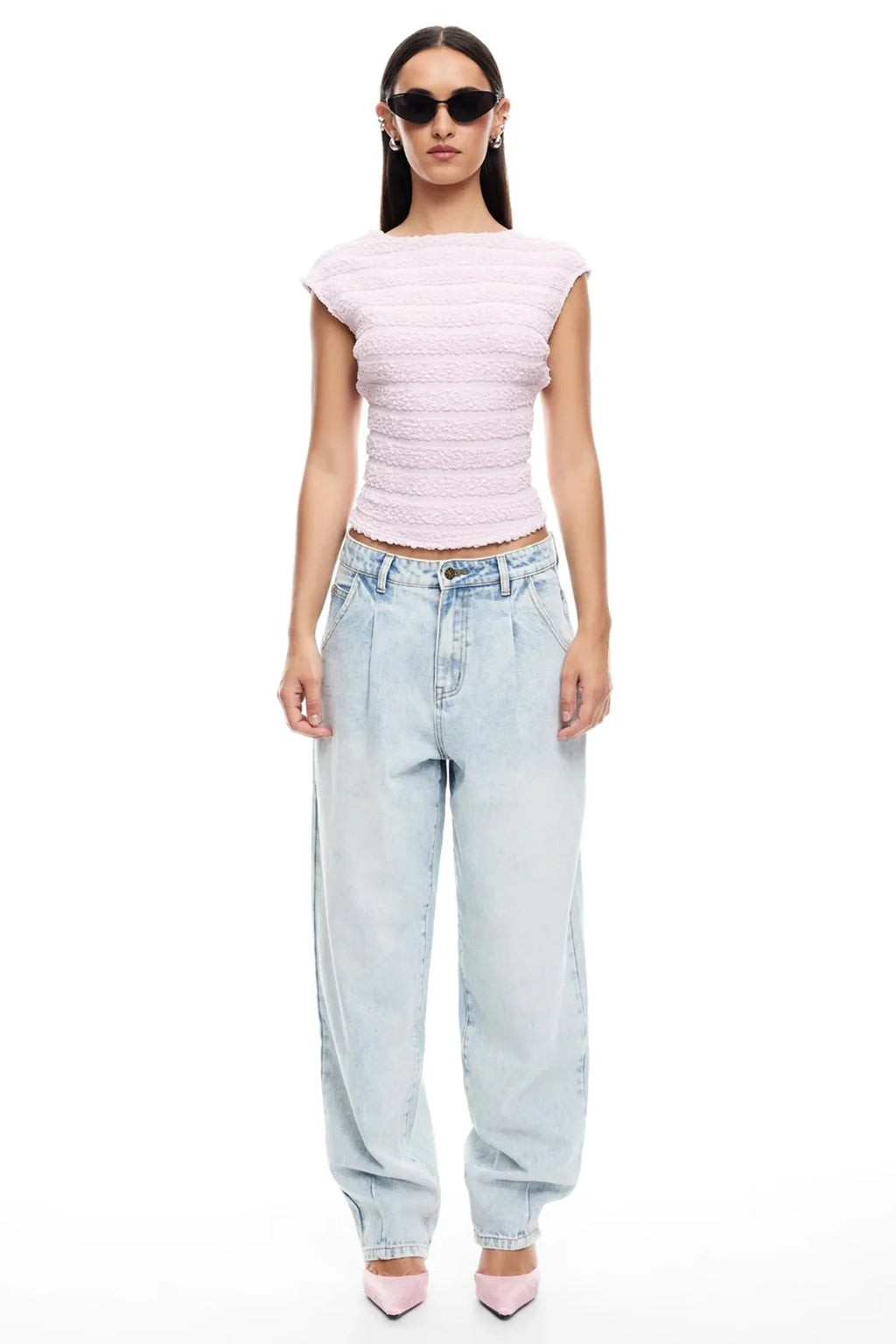 LIONESS Uno Tie Top Blush