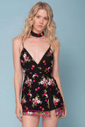 Kaylee Floral Romper Black