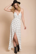 Riva Bodycon Maxi Dress White Print