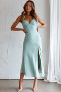 Clovelly Tied Shoulder Midi Dress Sage