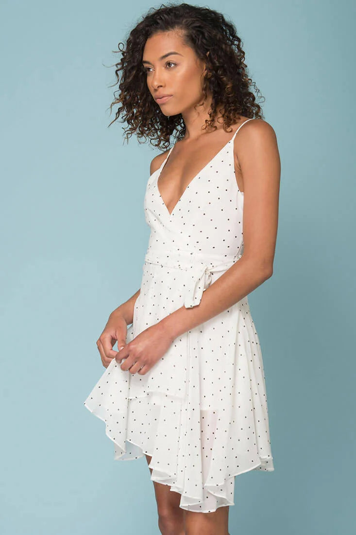 Miah Tied Waist Dress White