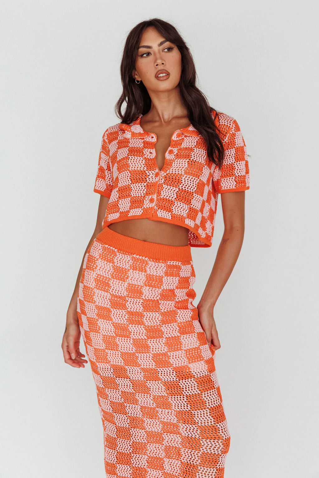 Byron Bay Crochet Maxi Skirt Sunset
