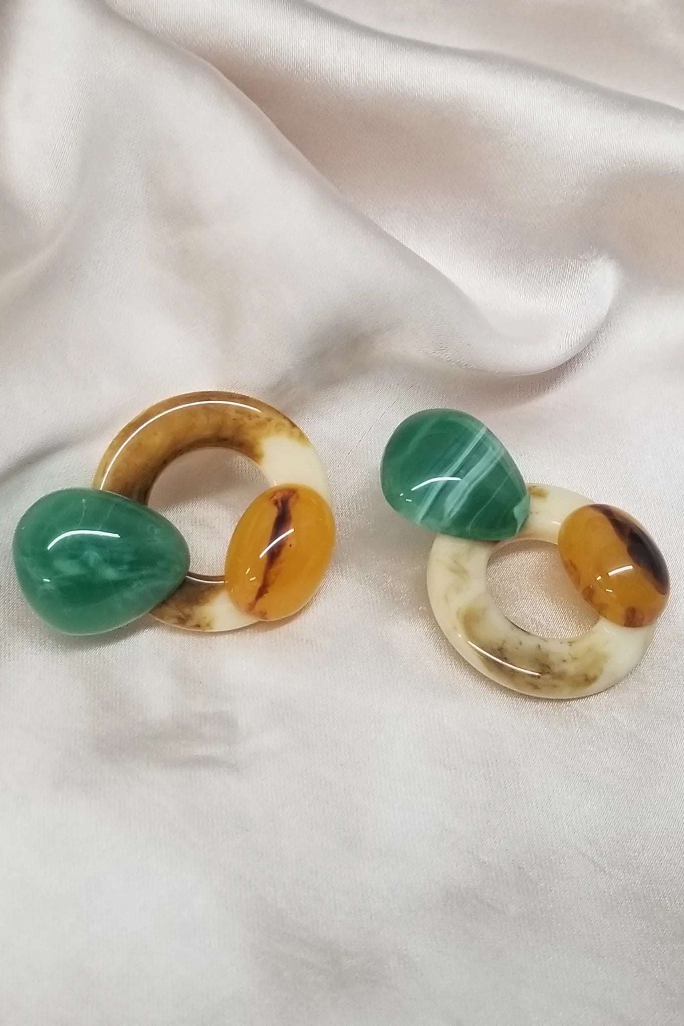 Mozambique Geometric Earrings Tan