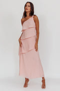 Delwyn One-Shoulder Maxi Dress Baby Pink