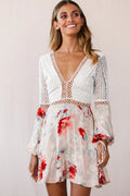 Carson Crochet Details Dress Floral Pink