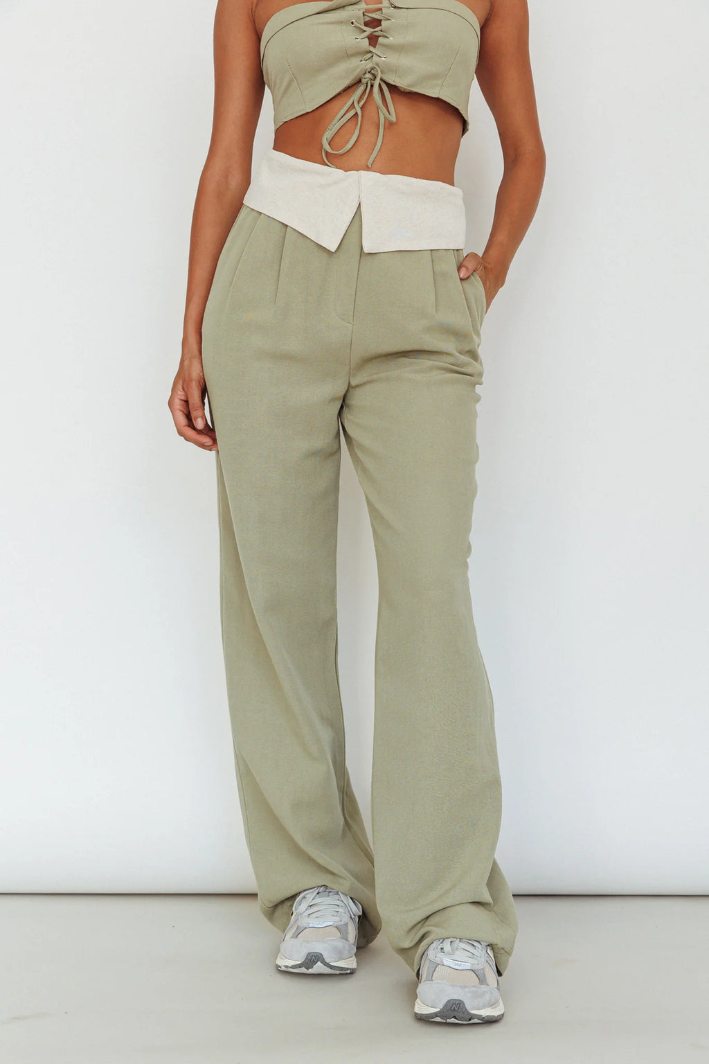 East Village Foldover Pants Sage